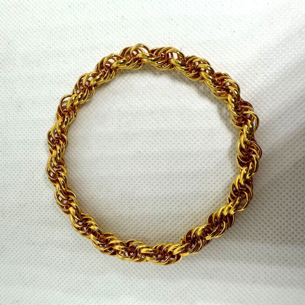 Gold Tone Braided Twist Cuff Bracelet
